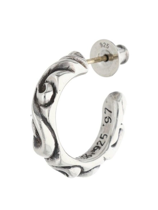 Chrome Hearts Scroll Hoop Earrings Pair - Sterling Silver  Chrome Hearts Hoop Scrool 1 Scroll Silver Earrings